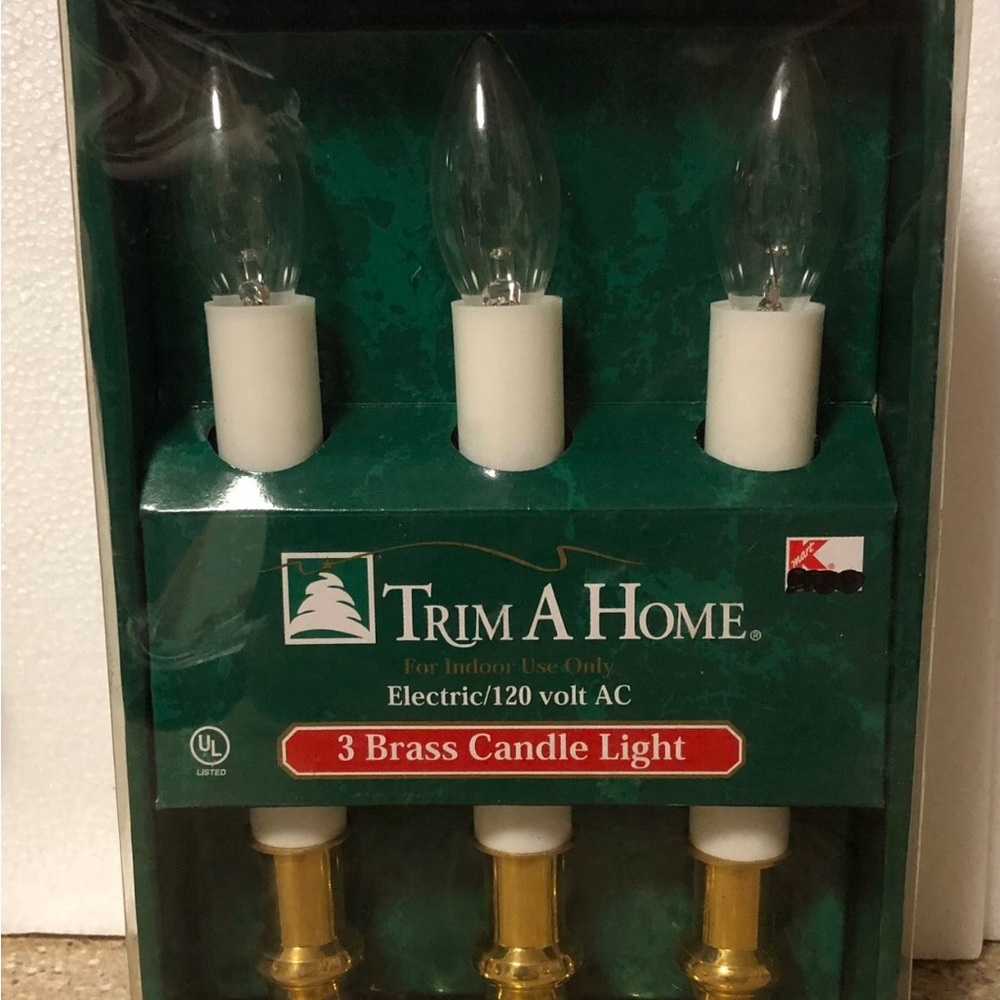 Trim A Home Electric 3 Brass Candle Light Set of 3 Pieces Home Decor